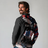 Personalized Largemouth Bass Fishing Long Sleeve Polo Shirt America 250 Year Freedom