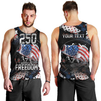 Personalized Largemouth Bass Fishing Men Tank Top America 250 Year Freedom
