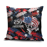 Largemouth Bass Fishing Pillow Cover America 250 Year Freedom