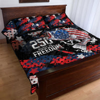 Largemouth Bass Fishing Quilt Bed Set America 250 Year Freedom