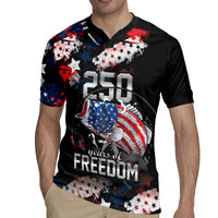 Personalized Largemouth Bass Fishing Rugby Jersey America 250 Year Freedom