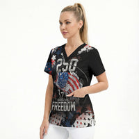 Personalized Largemouth Bass Fishing Scrub Top America 250 Year Freedom