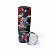 Personalized Largemouth Bass Fishing Skinny Tumbler America 250 Year Freedom