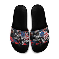 Largemouth Bass Fishing Slide Sandals America 250 Year Freedom