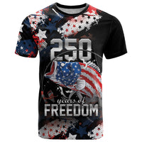 Personalized Largemouth Bass Fishing T Shirt America 250 Year Freedom
