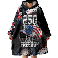 Personalized Largemouth Bass Fishing Wearable Blanket Hoodie America 250 Year Freedom