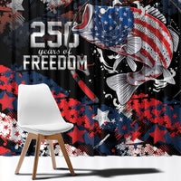 Largemouth Bass Fishing Window Curtain America 250 Year Freedom