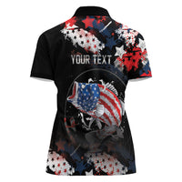 Personalized Largemouth Bass Fishing Women Polo Shirt America 250 Year Freedom