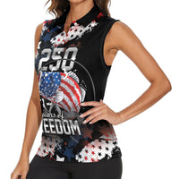 Personalized Largemouth Bass Fishing Women Sleeveless Polo Shirt America 250 Year Freedom