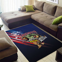 Largemouth Bass Fishing Area Rug American Flag