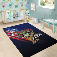 Largemouth Bass Fishing Area Rug American Flag