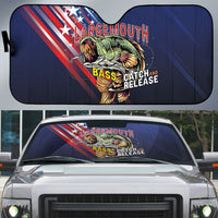 Largemouth Bass Fishing Auto Sun Shade American Flag