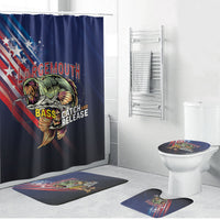 Largemouth Bass Fishing Bathroom Set American Flag