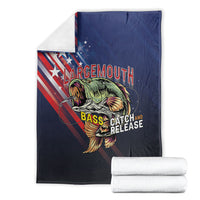 Largemouth Bass Fishing Blanket American Flag