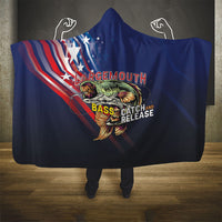 Largemouth Bass Fishing Hooded Blanket American Flag