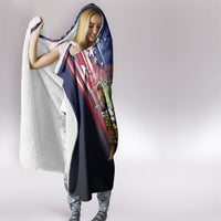 Largemouth Bass Fishing Hooded Blanket American Flag
