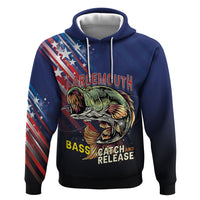 Personalized Largemouth Bass Fishing Hoodie American Flag