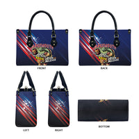 Largemouth Bass Fishing Leather Bag American Flag