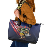 Largemouth Bass Fishing Leather Tote Bag American Flag