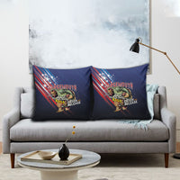 Largemouth Bass Fishing Pillow Cover American Flag
