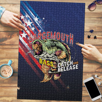 Largemouth Bass Fishing Puzzle American Flag