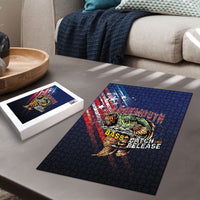 Largemouth Bass Fishing Puzzle American Flag