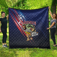 Largemouth Bass Fishing Quilt American Flag