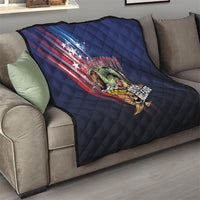 Largemouth Bass Fishing Quilt American Flag