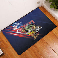 Largemouth Bass Fishing Rubber Doormat American Flag