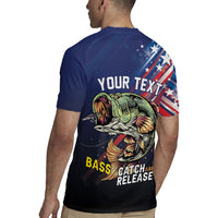 Personalized Largemouth Bass Fishing Rugby Jersey American Flag