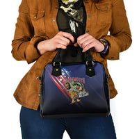 Largemouth Bass Fishing Shoulder Handbag American Flag