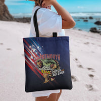 Largemouth Bass Fishing Tote Bag American Flag