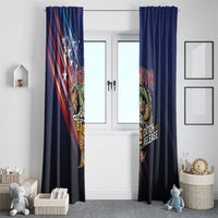 Largemouth Bass Fishing Window Curtain American Flag