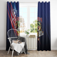 Largemouth Bass Fishing Window Curtain American Flag