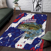 Largemouth Bass Tournament Fishing Area Rug