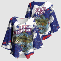 Personalized Largemouth Bass Tournament Fishing Kimono Sleeve Blouse