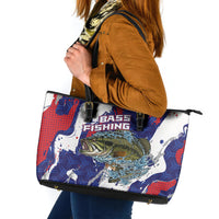 Largemouth Bass Tournament Fishing Leather Tote Bag