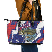 Largemouth Bass Tournament Fishing Leather Tote Bag