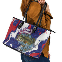 Largemouth Bass Tournament Fishing Leather Tote Bag