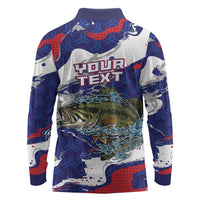 Personalized Largemouth Bass Tournament Fishing Long Sleeve Polo Shirt