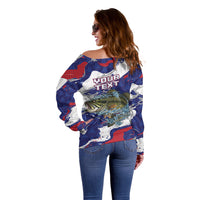 Personalized Largemouth Bass Tournament Fishing Off Shoulder Sweater
