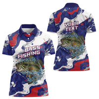 Personalized Largemouth Bass Tournament Fishing Women Polo Shirt