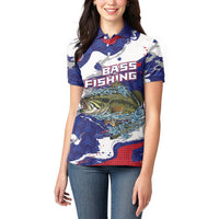 Personalized Largemouth Bass Tournament Fishing Women Polo Shirt