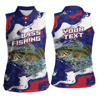 Personalized Largemouth Bass Tournament Fishing Women Sleeveless Polo Shirt