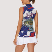 Personalized Largemouth Bass Tournament Fishing Women Sleeveless Polo Shirt