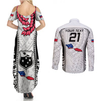 Custom Samoa Rugby Couples Matching Summer Maxi Dress and Long Sleeve Button Shirts Go Champions World Cup 2023 Polynesian Unique LT9 - Wonder Print Shop