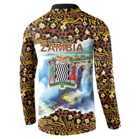 Zambian Heritage Independence 1964 Button Sweatshirt Traditional African Seamless Pattern