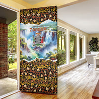 Zambian Heritage Independence 1964 Door Cover Traditional African Seamless Pattern