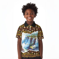 Zambian Heritage Independence 1964 Kid Polo Shirt Traditional African Seamless Pattern