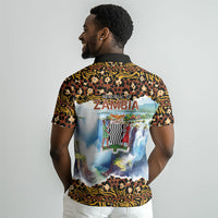 Zambian Heritage Independence 1964 Polo Shirt Traditional African Seamless Pattern